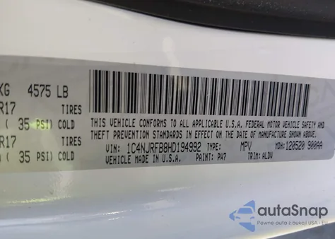 2017 Jeep Patriot High Altitude 4X4 из США, поврежденный, VIN 1C4NJRFB8HD194992